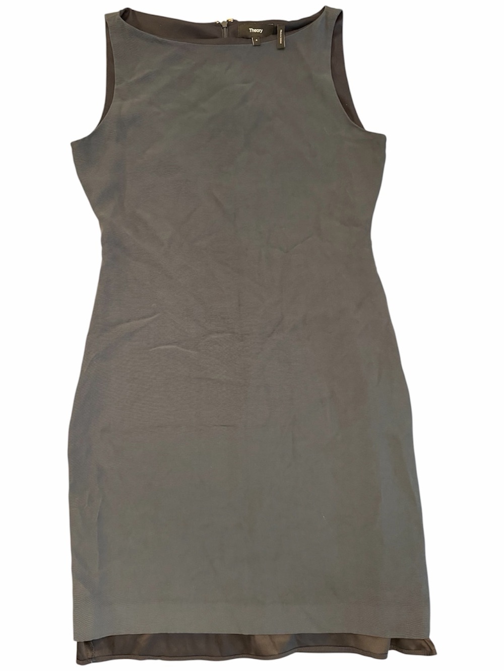 Theory Navy Blue Boat Neck Fitted Sleeveless Sheath Dress Size 4